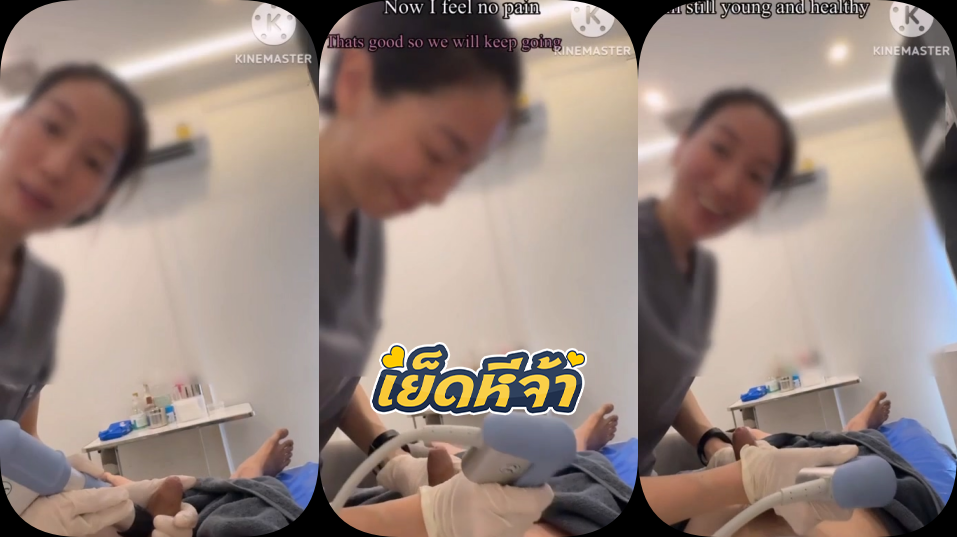 คลิปหลุดแอบถ่าย คุณหมอสาวสวยทำshock wave น่ารักคุณสนุกมากแต่โดนลูกค้าหื่นแอบถ่ายแถมหลอกให้ถอกหัวควยอีกอย่างฟิน